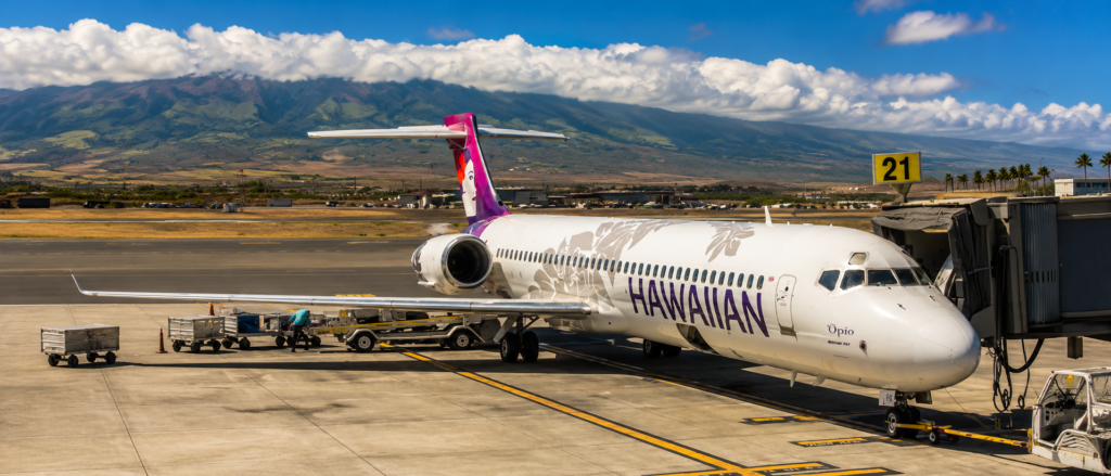 Hawaiian Airlines at Maui OGG airport